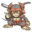 monkey dressed as a ninja  tattoo tattoo design idea