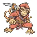 monkey dressed as a ninja  tattoo tattoo design idea