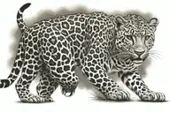 leopard walking tattoo design idea