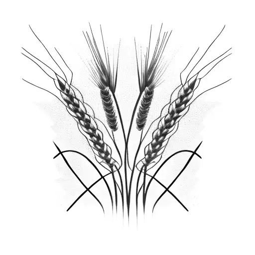 wheat grass and barbed wire  tattoo design idea