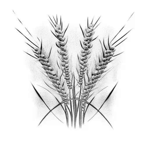 wheat grass and barbed wire  tattoo design idea