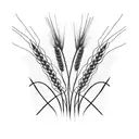 wheat grass and barbed wire  tattoo design idea
