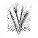 wheat grass and barbed wire  tattoo design idea