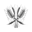 wheat grass and barbed wire  tattoo design idea