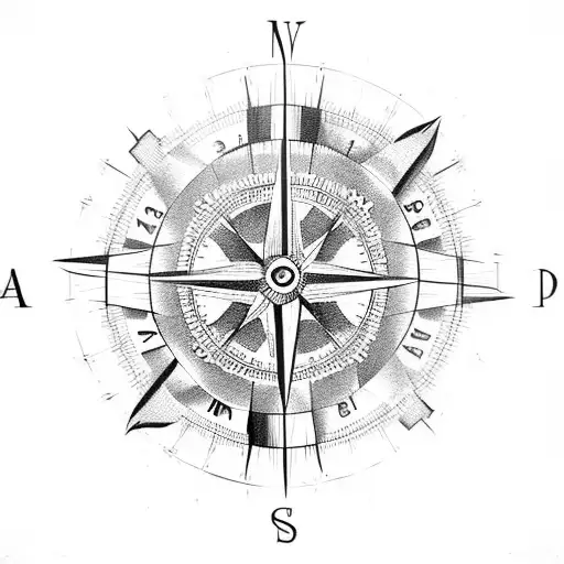 Repairing compass tattoo design idea