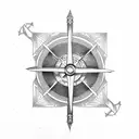 Broken compass tattoo design idea