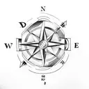 Broken compass tattoo design idea