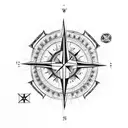 Broken compass tattoo design idea