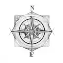Broken compass tattoo design idea