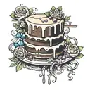 cake meal tattoo design idea