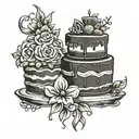 cake meal tattoo design idea