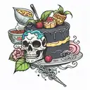 cake meal tattoo design idea