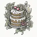 cake meal tattoo design idea