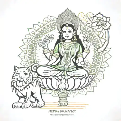 indian goddess lakshmi beej mantra tattoo design idea