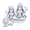 indian goddess lakshmi beej mantra tattoo design idea