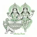 indian goddess lakshmi beej mantra tattoo design idea