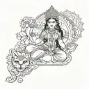 indian goddess lakshmi beej mantra tattoo design idea