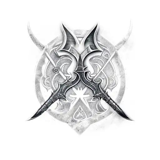 skyrim weapons tattoo design idea
