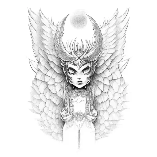 angel vs diablos tattoo design idea