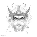 underwater hippie style  tattoo design idea