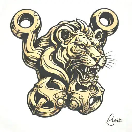 Leo brass knuckles tattoo design idea