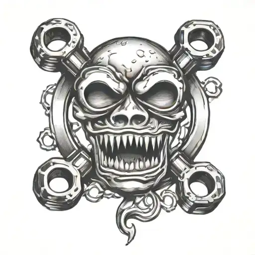 brass knuckles tattoo design idea