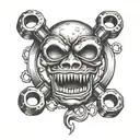 brass knuckles tattoo design idea