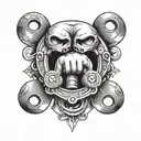 brass knuckles tattoo design idea