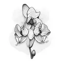 orchid minimalist tattoo design idea