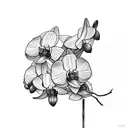 orchid minimalist tattoo design idea