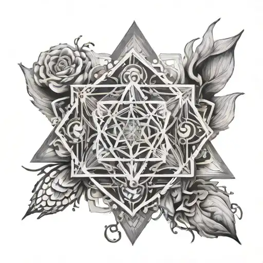 cubo metatron sacred geometry tattoo design idea