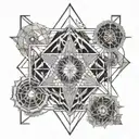 cubo metatron sacred geometry tattoo design idea