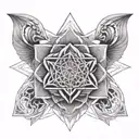 cubo metatron sacred geometry tattoo design idea