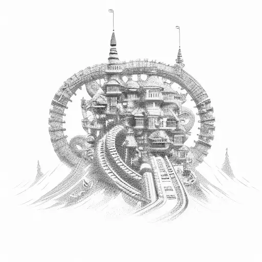 enjoy the ride roller coaster tattoo design idea