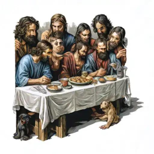 the last supper however replace the people with rappers tattoo design idea