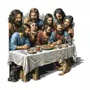 the last supper however replace the people with rappers tattoo design idea