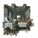 the last supper however replace the people with rappers tattoo design idea