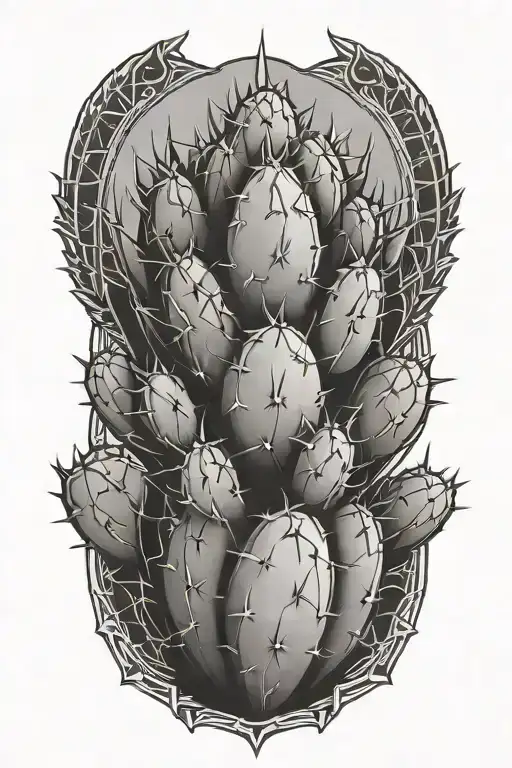 lone  cactus tattoo design idea