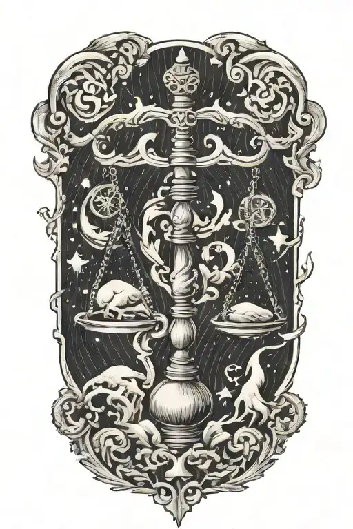 libra zodiac tattoo design idea