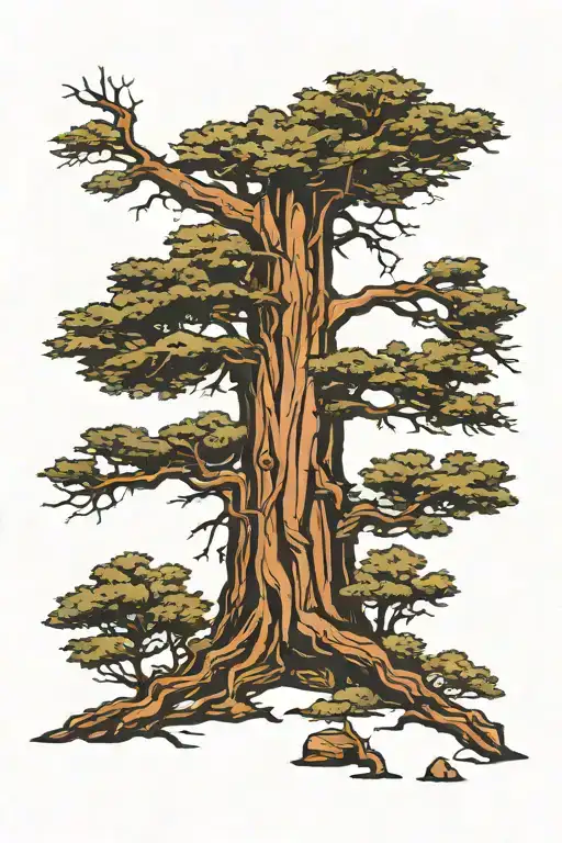 redwood tree tattoo design idea