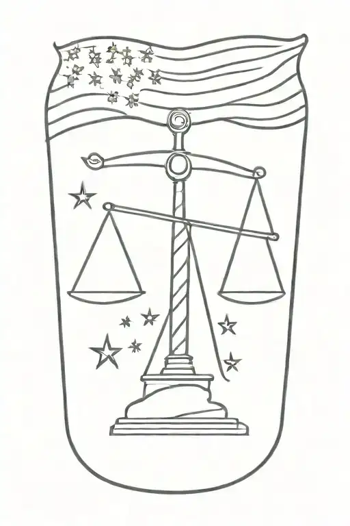 Libra with american flag  tattoo design idea