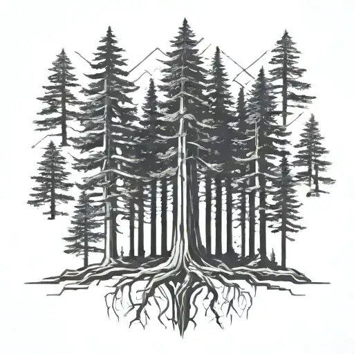 Redwood tree tattoo design idea