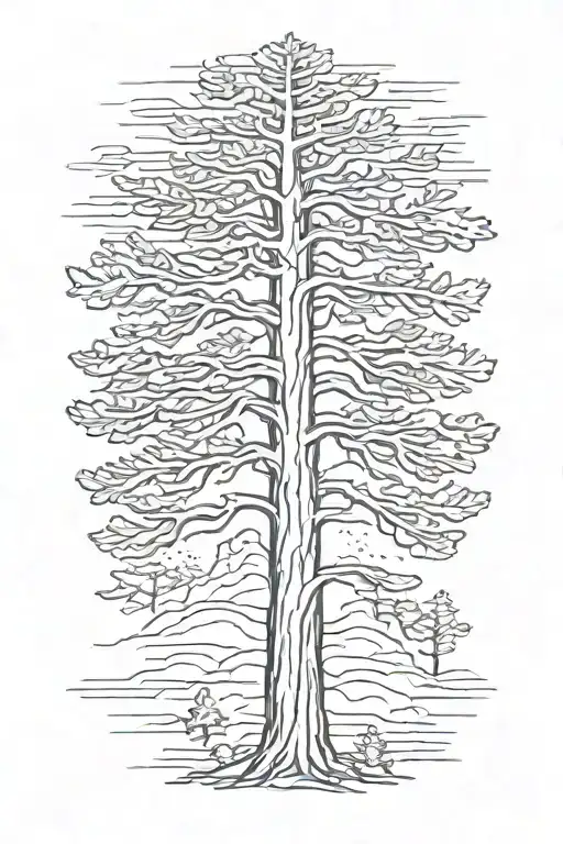 One  Redwood tree tattoo design idea