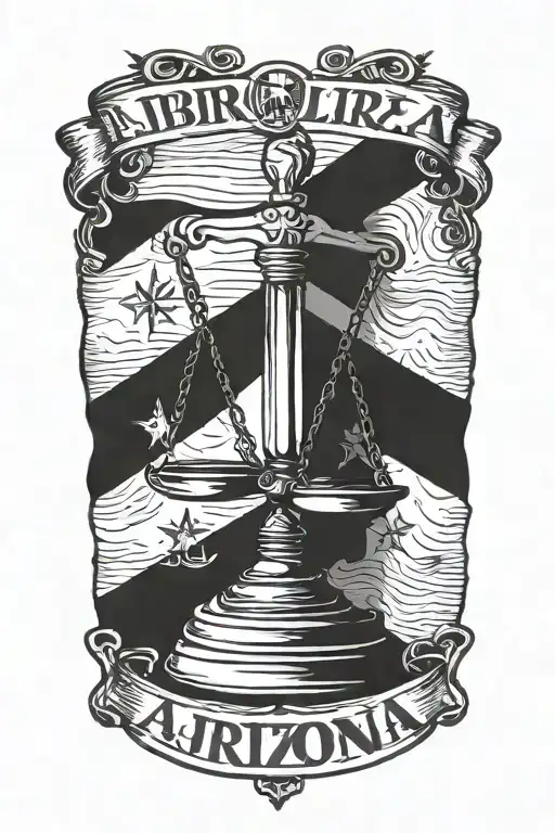 libra and arizona flag tattoo design idea
