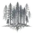 lone Redwood tree tattoo design idea