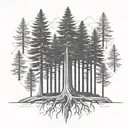 lone Redwood tree tattoo design idea