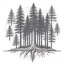 lone Redwood tree tattoo design idea