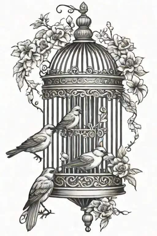 bird cage tattoo tattoo design idea