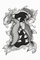 2 koi fish yin yang tattoo design idea
