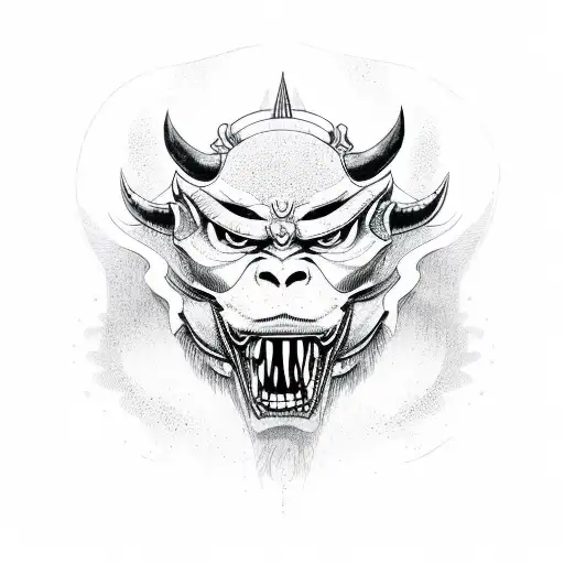 Oni Mask tattoo design idea